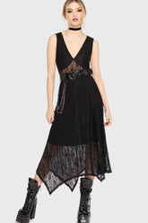 Vesper Wraith Midi Dress Killstar