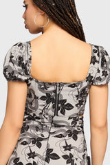 Venomous Rose Puffed Sleeve Corset Top Killstar