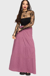 Gaia Adorned Textured Maxi Skirt Killstar