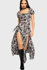 Venomous Rose Lace Up Skirt Killstar