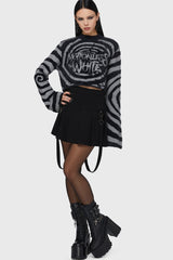 Voices Spiral Crop Sweater Killstar