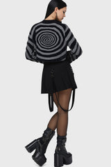 Voices Spiral Crop Sweater Killstar