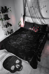 Homeware Bedding & Cushions | Killstar Jet Velvet Comforter