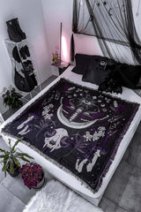 Homeware Bedding & Cushions | Killstar Moonflower Woven Blanket