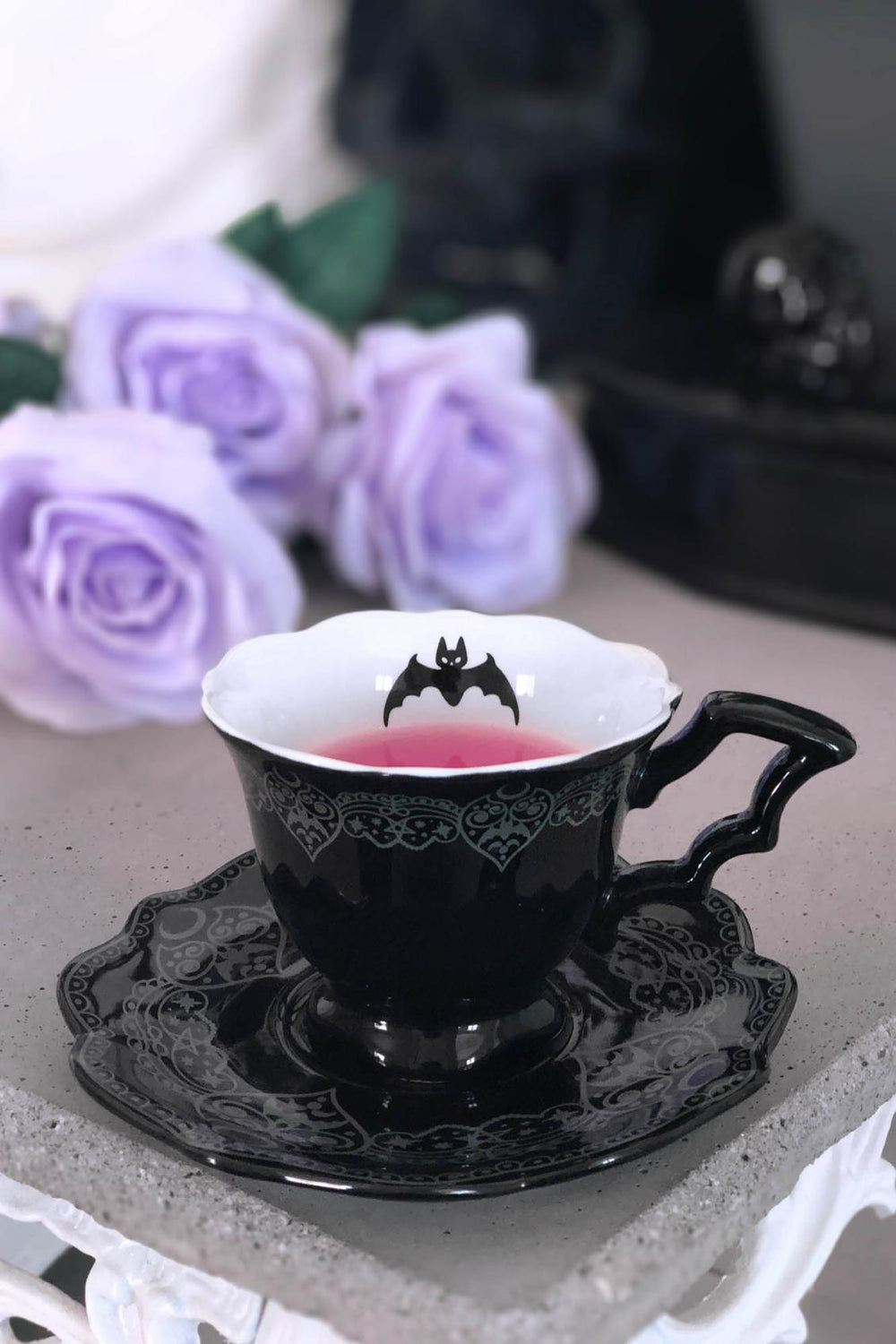 Homeware Cups & Mugs | Killstar After Midnight Tea Cup & Saucer