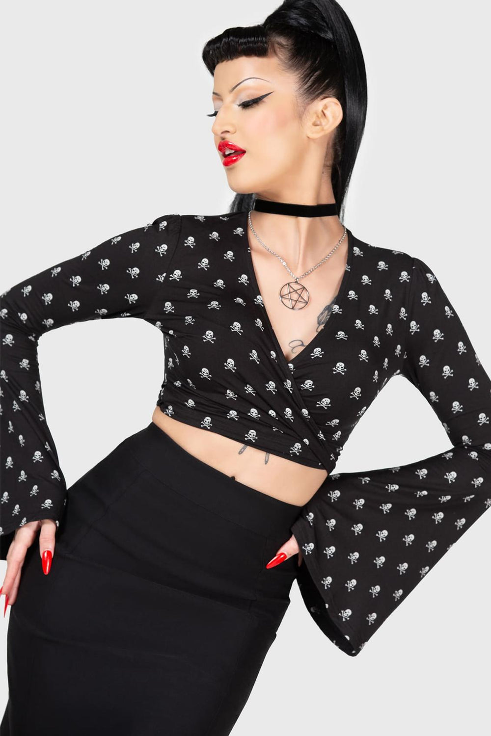 Women Crop | Killstar Betty's Bash Wrap Top