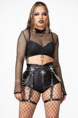 Women Crop | Killstar Hellia Fishnet Top