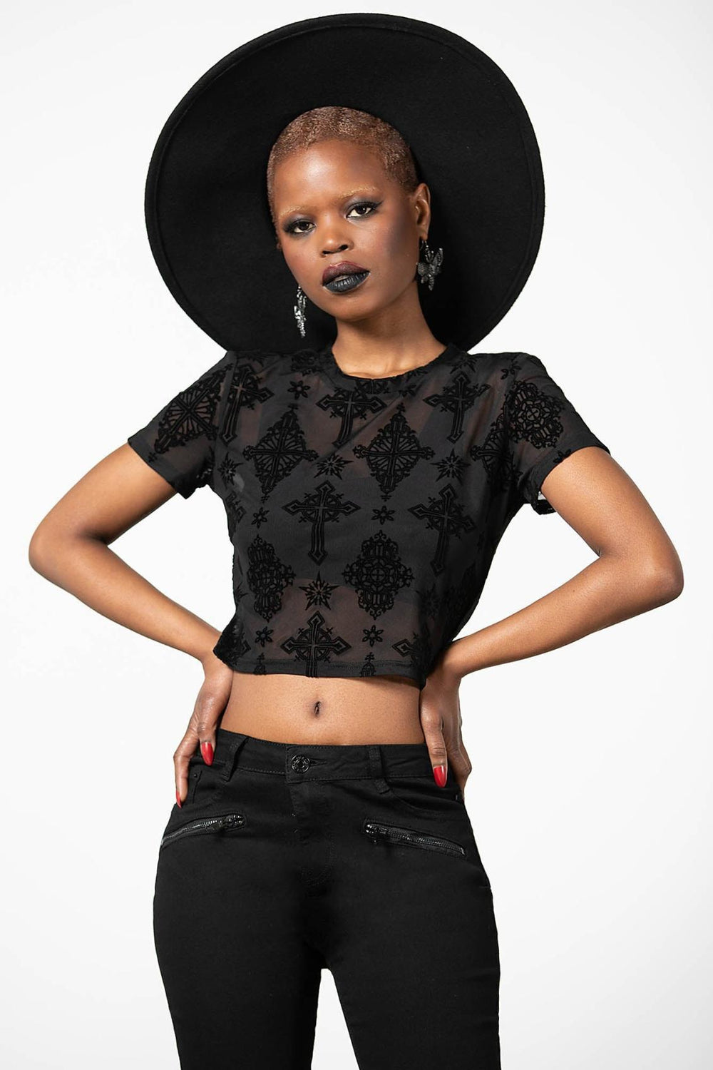 Women Crop | Killstar Petra Mesh Crop Top