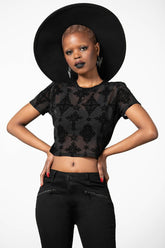 Women Crop | Killstar Petra Mesh Crop Top
