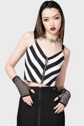 Women Crop | Killstar Stripe O Negative Top