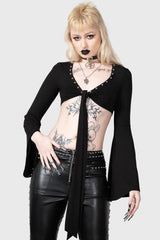 Women Long Sleeves | Killstar Elegy Front Tie Top