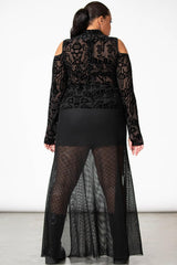 Women Long Sleeves | Killstar Tuned Out Mesh Cold Shoulder Top