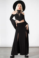 Women Maxi Skirts | Killstar Hellverina Split Maxi Skirt