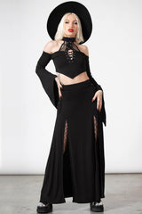 Women Maxi Skirts | Killstar Hellverina Split Maxi Skirt