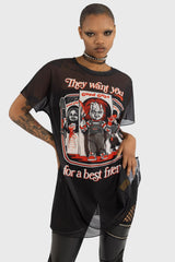 Women T-Shirts & Vests | Killstar I'm Your Friend To The End Longline Top