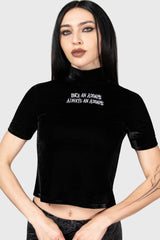 Women T-Shirts & Vests | Killstar Allergic To Colour Velvet Top