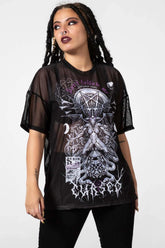 Women T-Shirts & Vests | Killstar Cursed Mesh Boyfriend Top