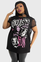 Women T-Shirts & Vests | Killstar Ghoul Friends Sheer Combo Top