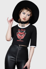 Women T-Shirts & Vests | Killstar Temple Hounds Shrunken T-Shirt