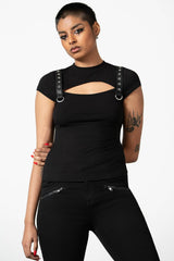 Women T-Shirts & Vests | Killstar Trudy Keyhole Top