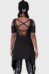 Women T-Shirts & Vests | Killstar Witchiness Cold Shoulder Top