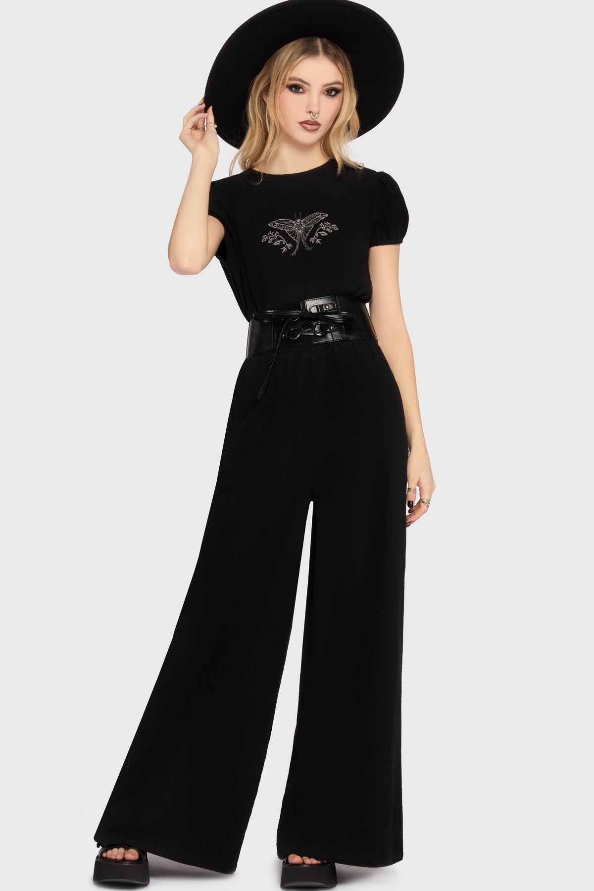 Gaia Adorned Embroidered Jumpsuit Killstar