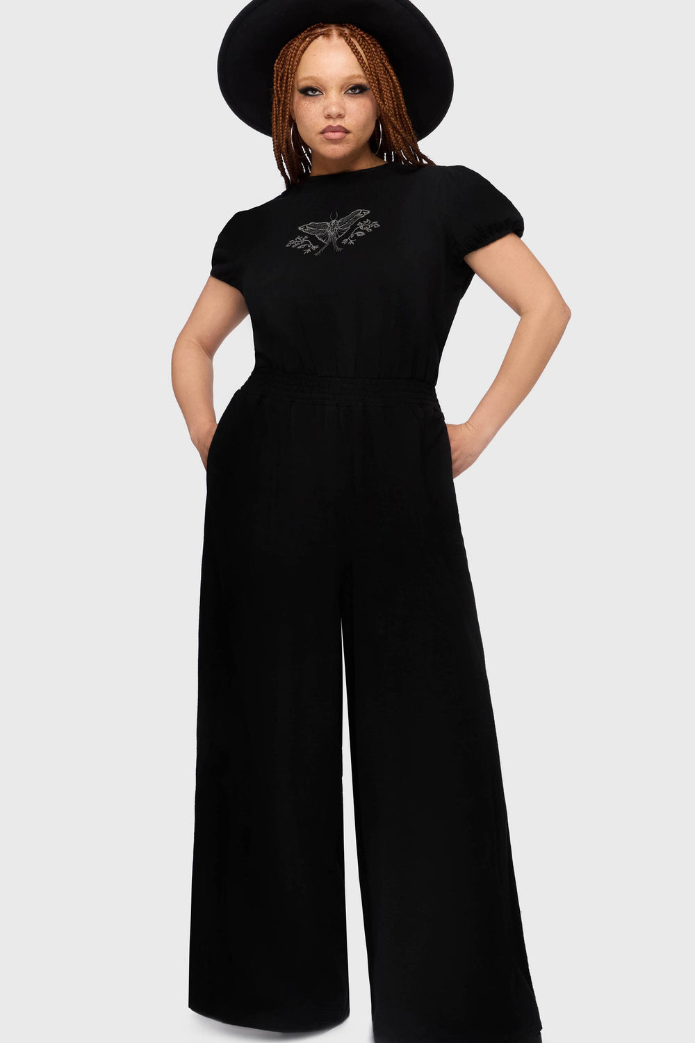 Gaia Adorned Embroidered Jumpsuit Killstar