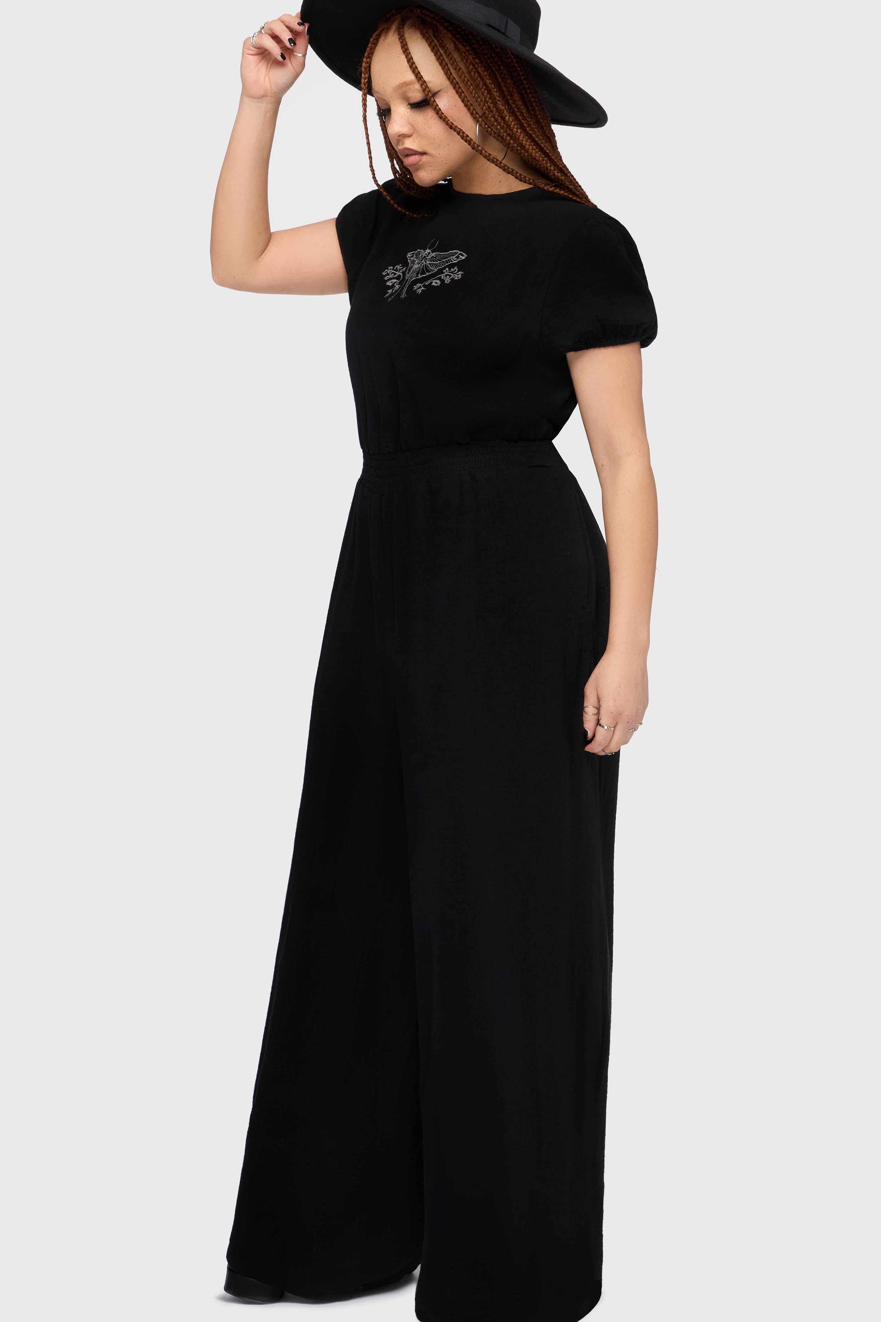 Gaia Adorned Embroidered Jumpsuit Killstar
