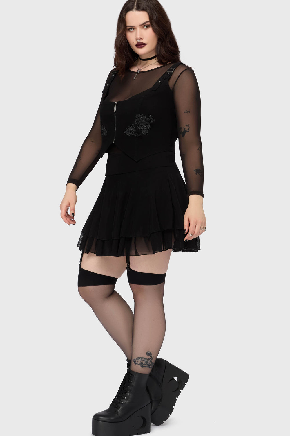 Gaia Adorned Underbust Corset Killstar