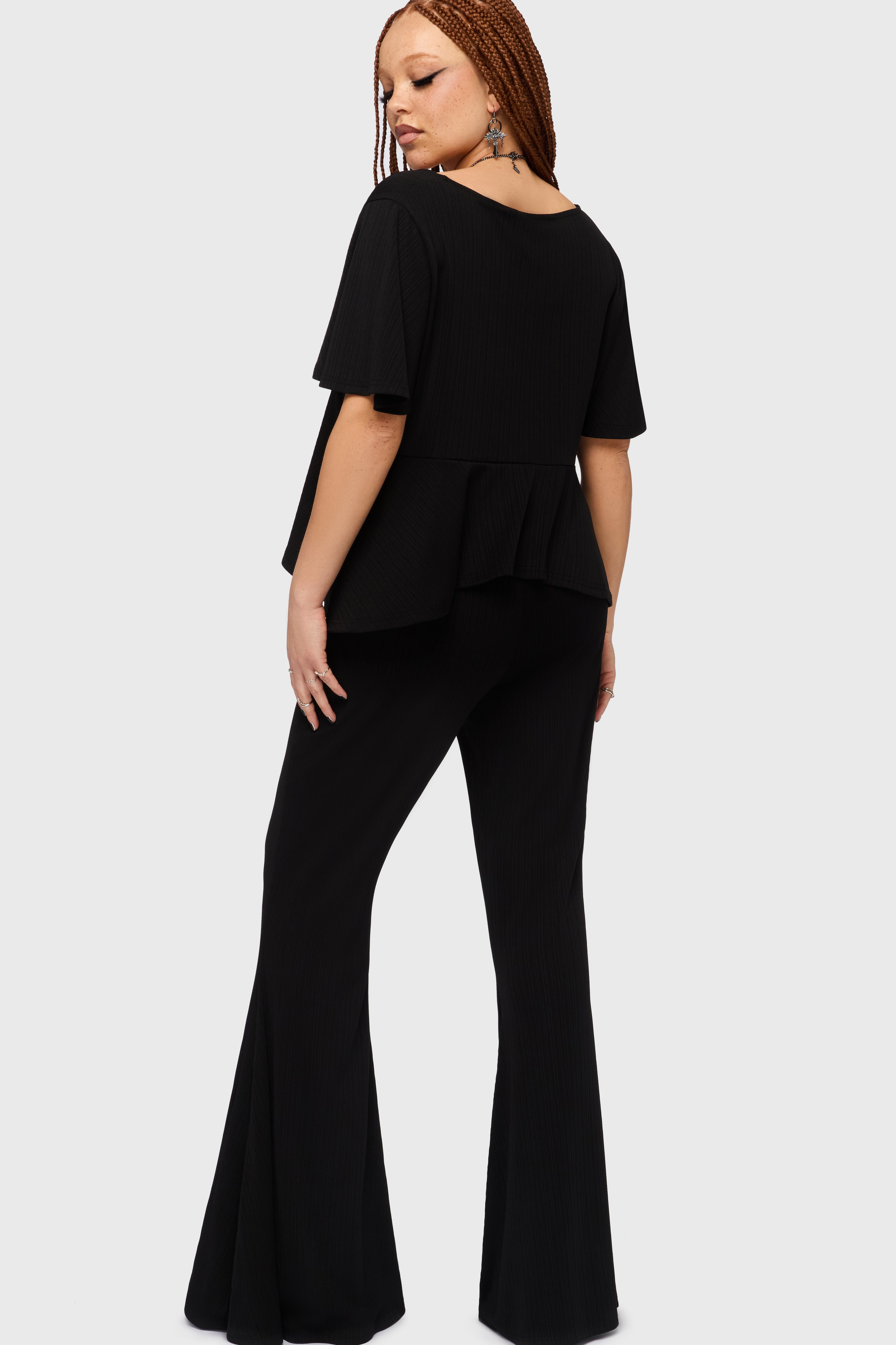 Thistina Embroidered Flares Killstar