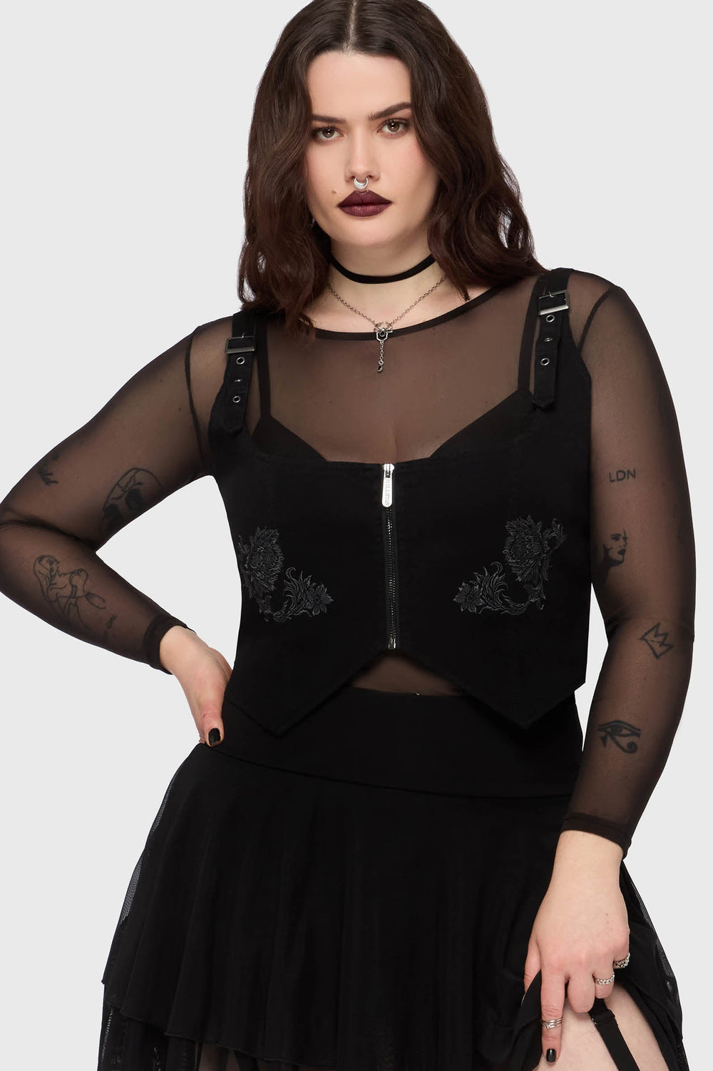 Gaia Adorned Underbust Corset Killstar