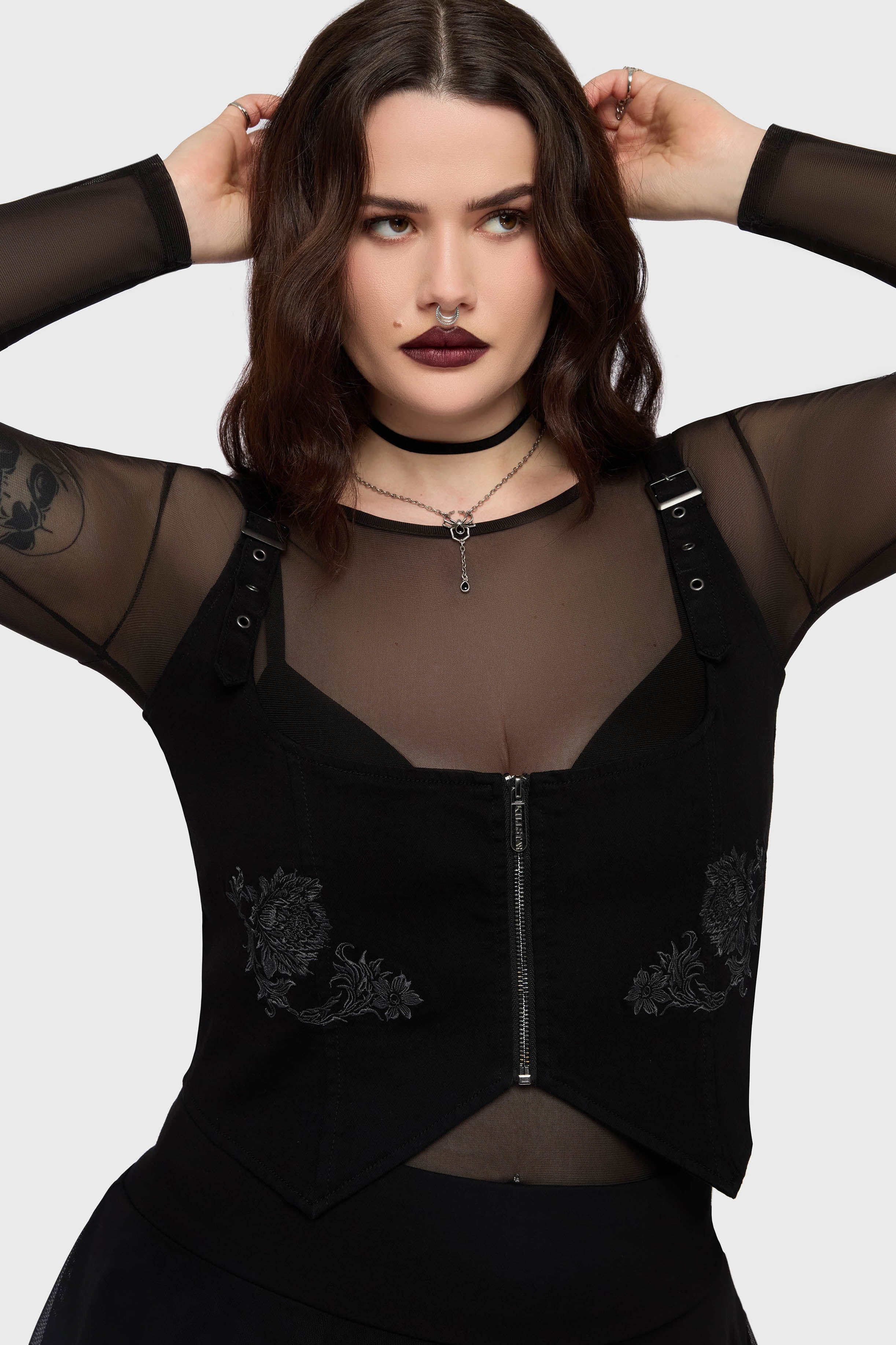 Gaia Adorned Underbust Corset Killstar