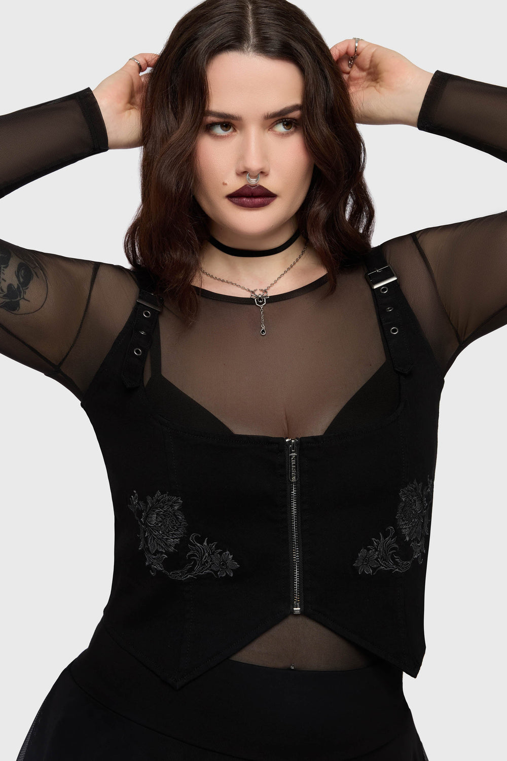 Gaia Adorned Underbust Corset Killstar