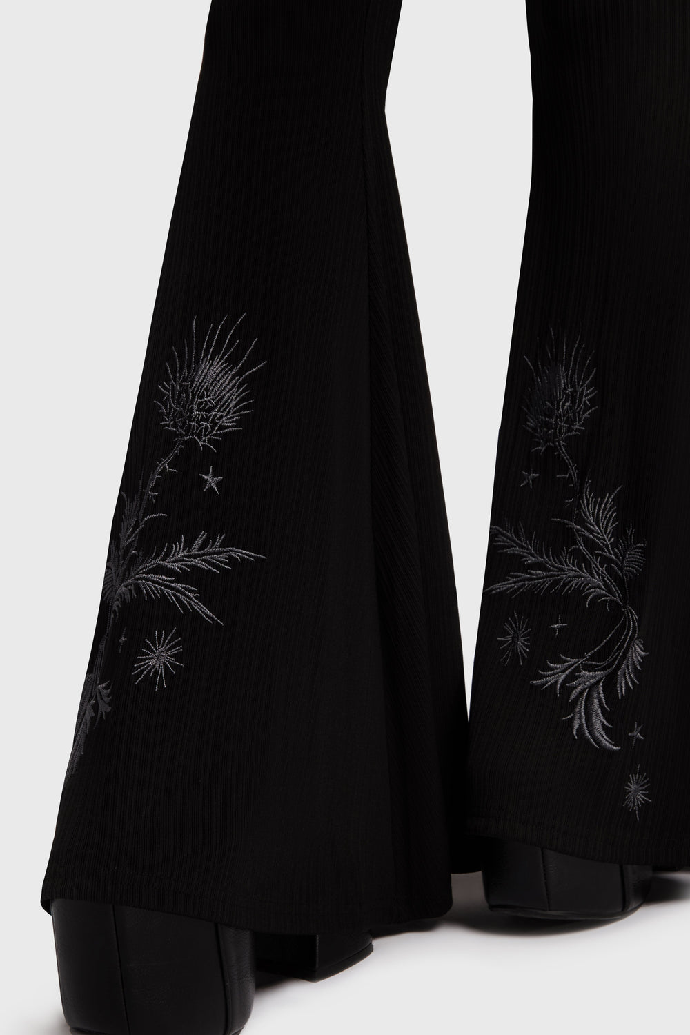 Thistina Embroidered Flares Killstar