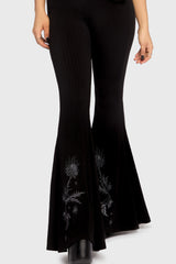 Thistina Embroidered Flares Killstar