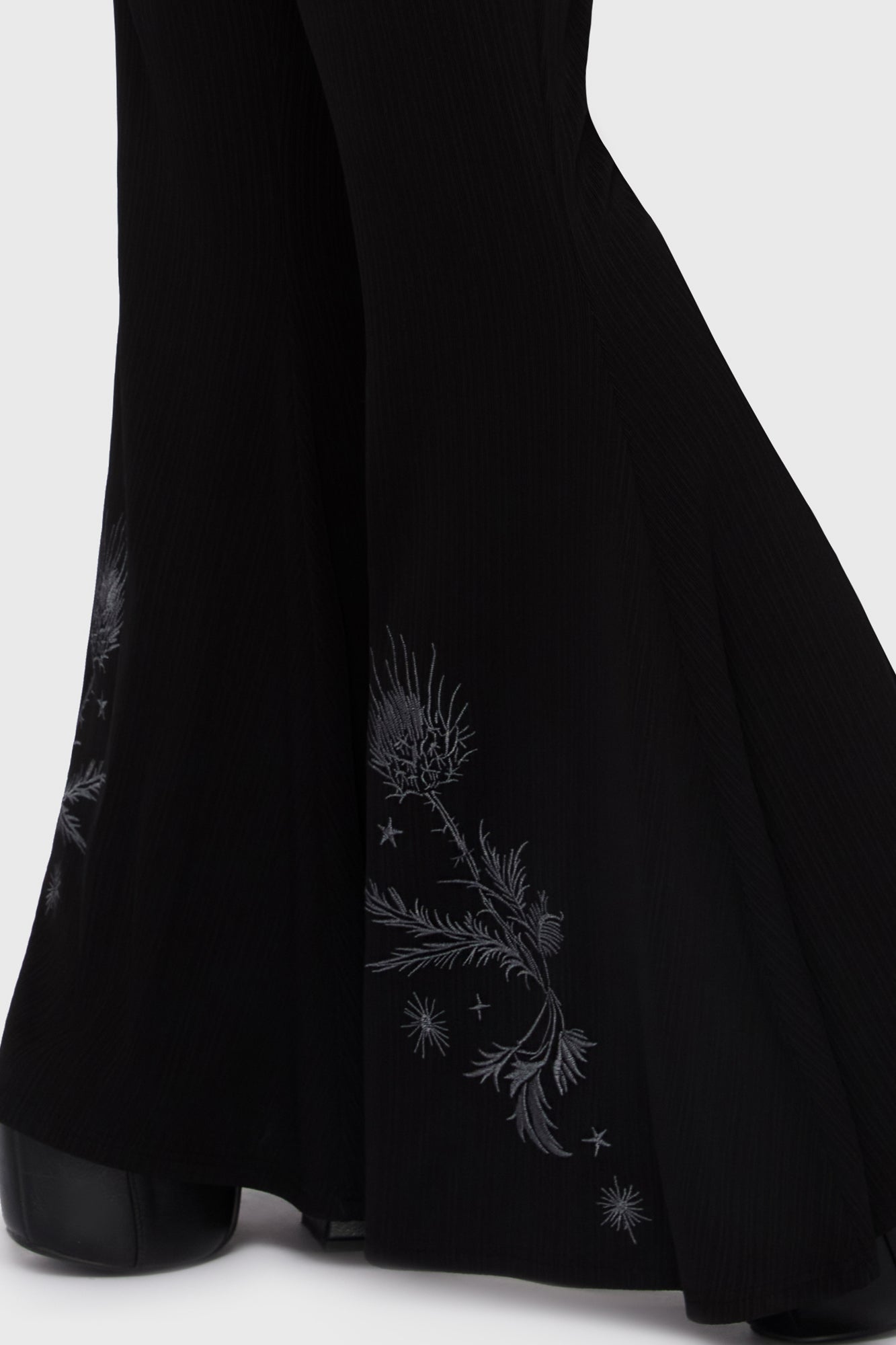 Thistina Embroidered Flares Killstar