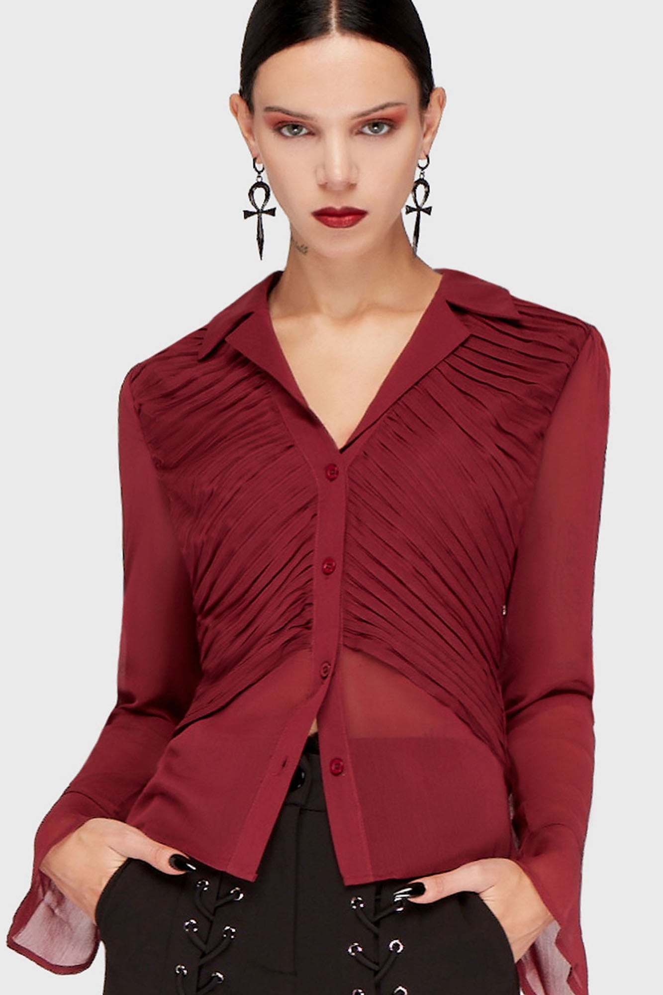 Evermore Eclipse Shirt [Burgundy] Killstar