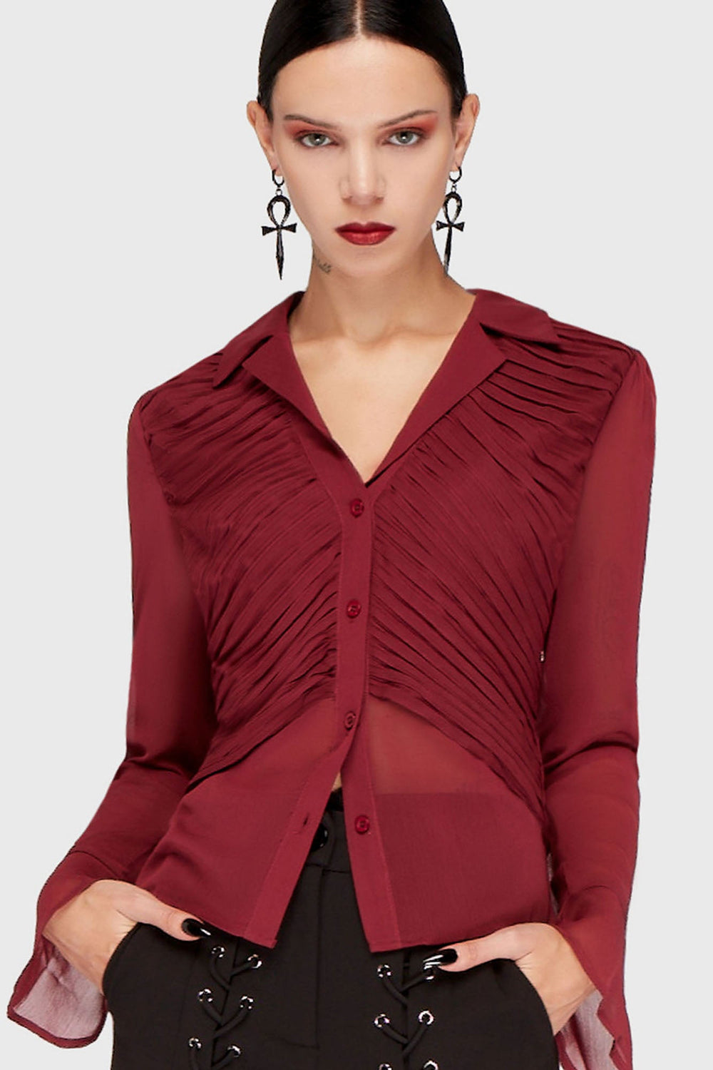 Evermore Eclipse Shirt [Burgundy] Killstar