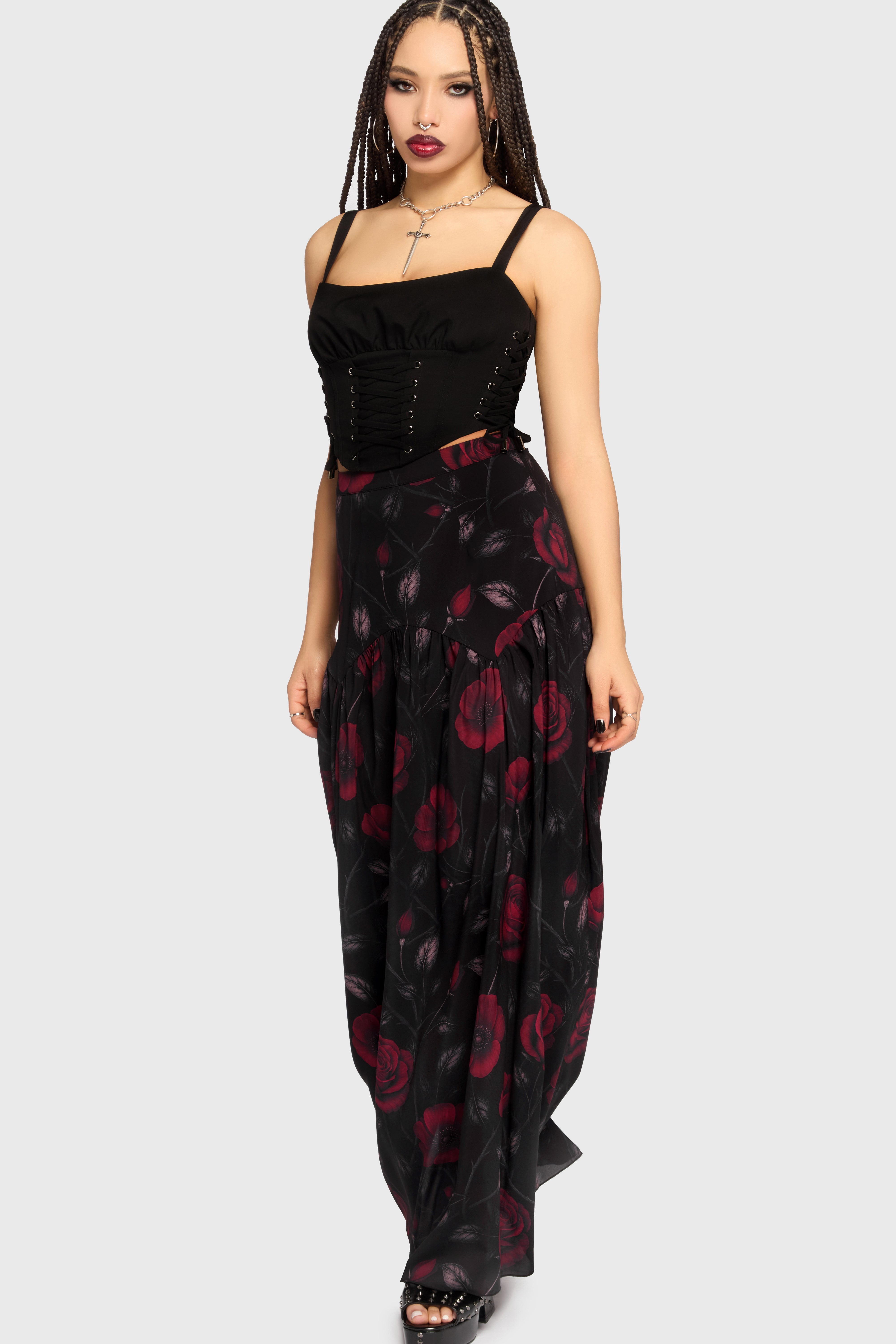 Fawnelle Lace Up Corset Top Killstar