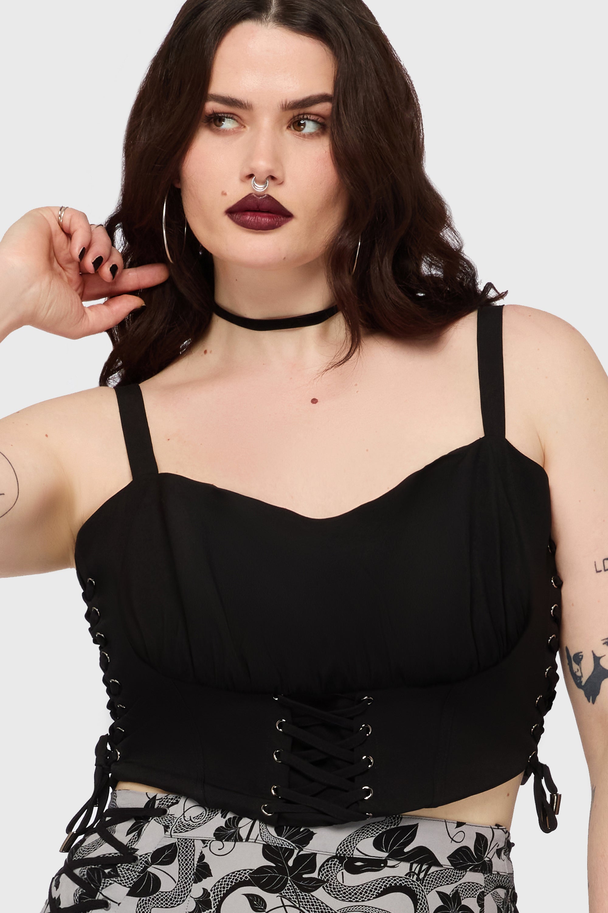 Fawnelle Lace Up Corset Top Killstar