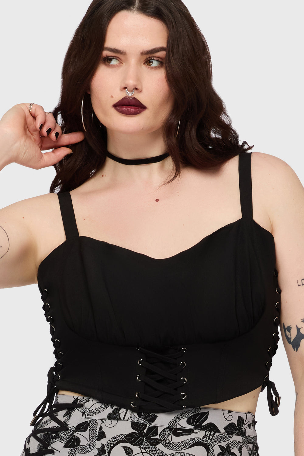 Fawnelle Lace Up Corset Top Killstar