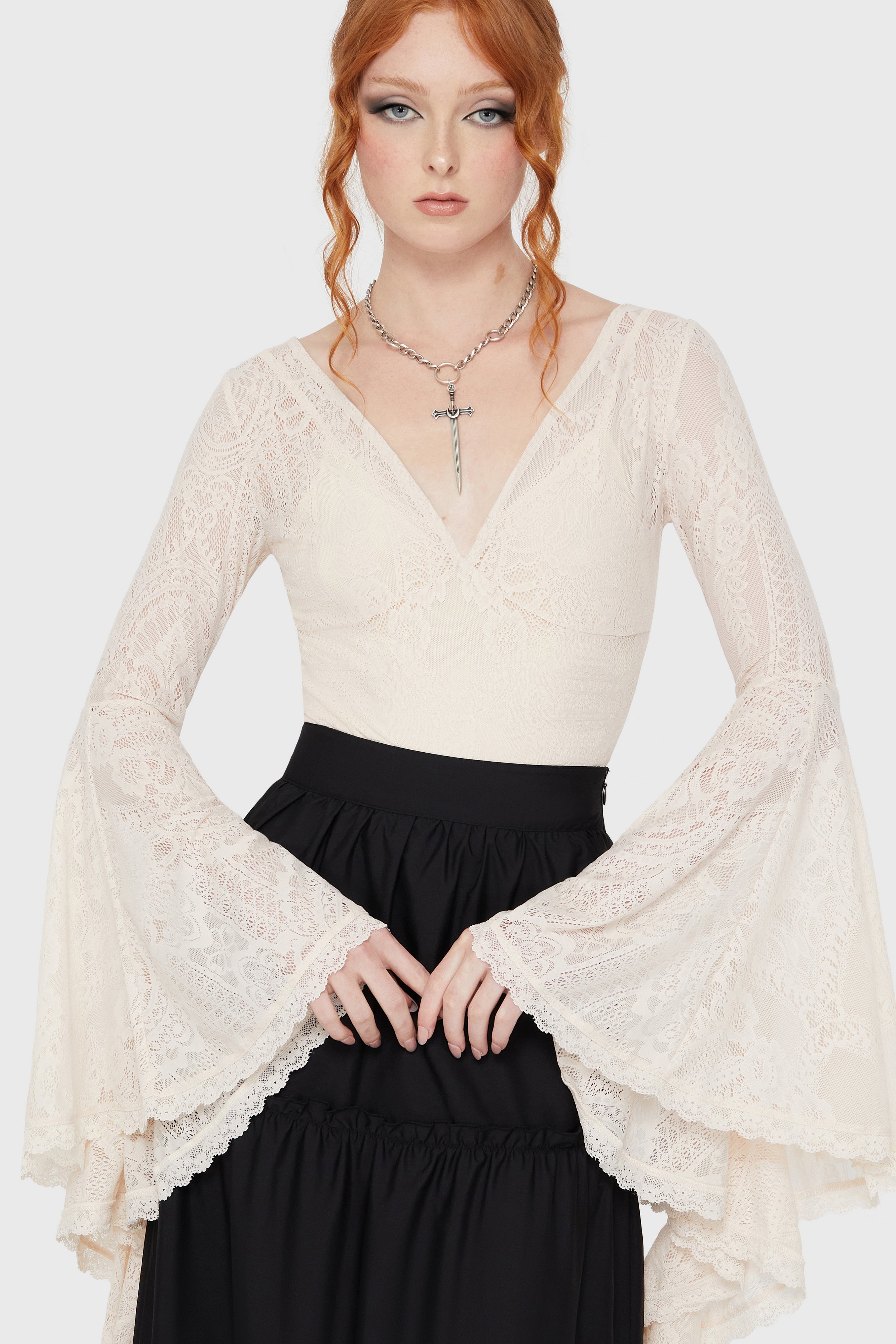 Fatal Attraction Bodysuit [IVORY] Killstar