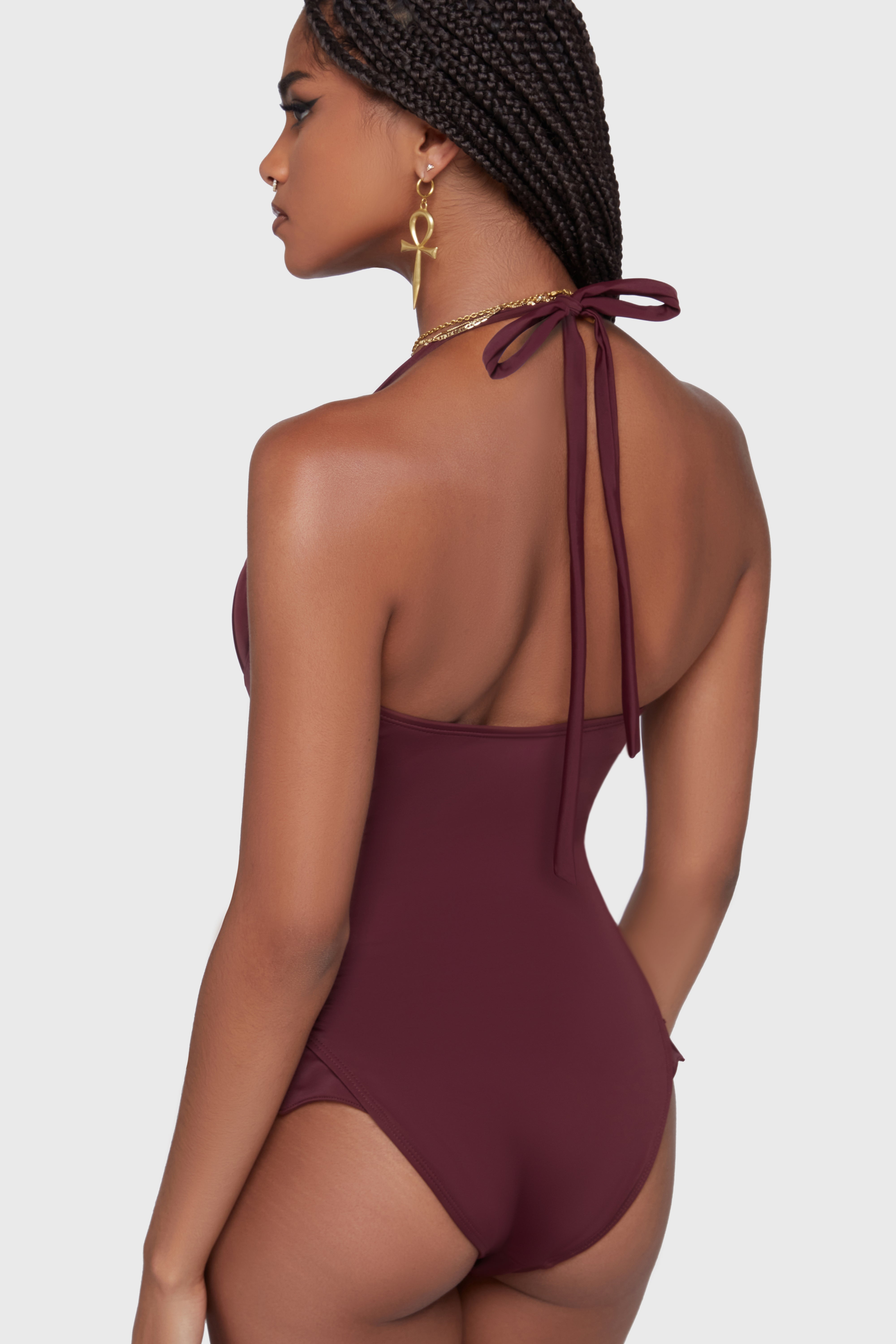 Sonar Splash Swimsuit [Burgundy] Killstar