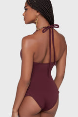 Sonar Splash Swimsuit [Burgundy] Killstar