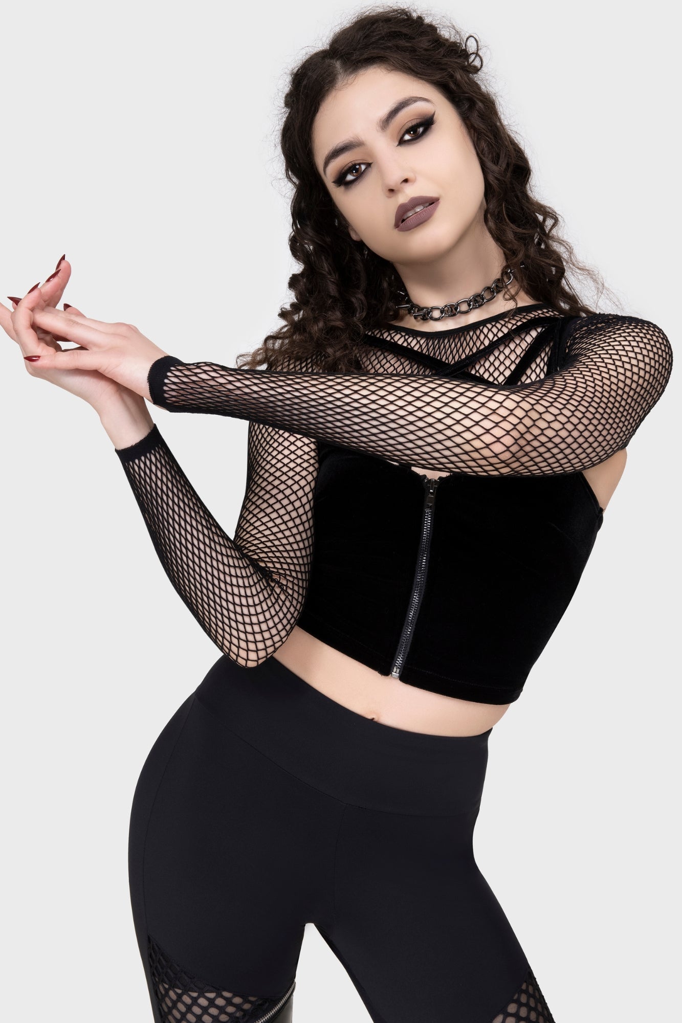 Bite Me Fishnet Bolero [B] Killstar