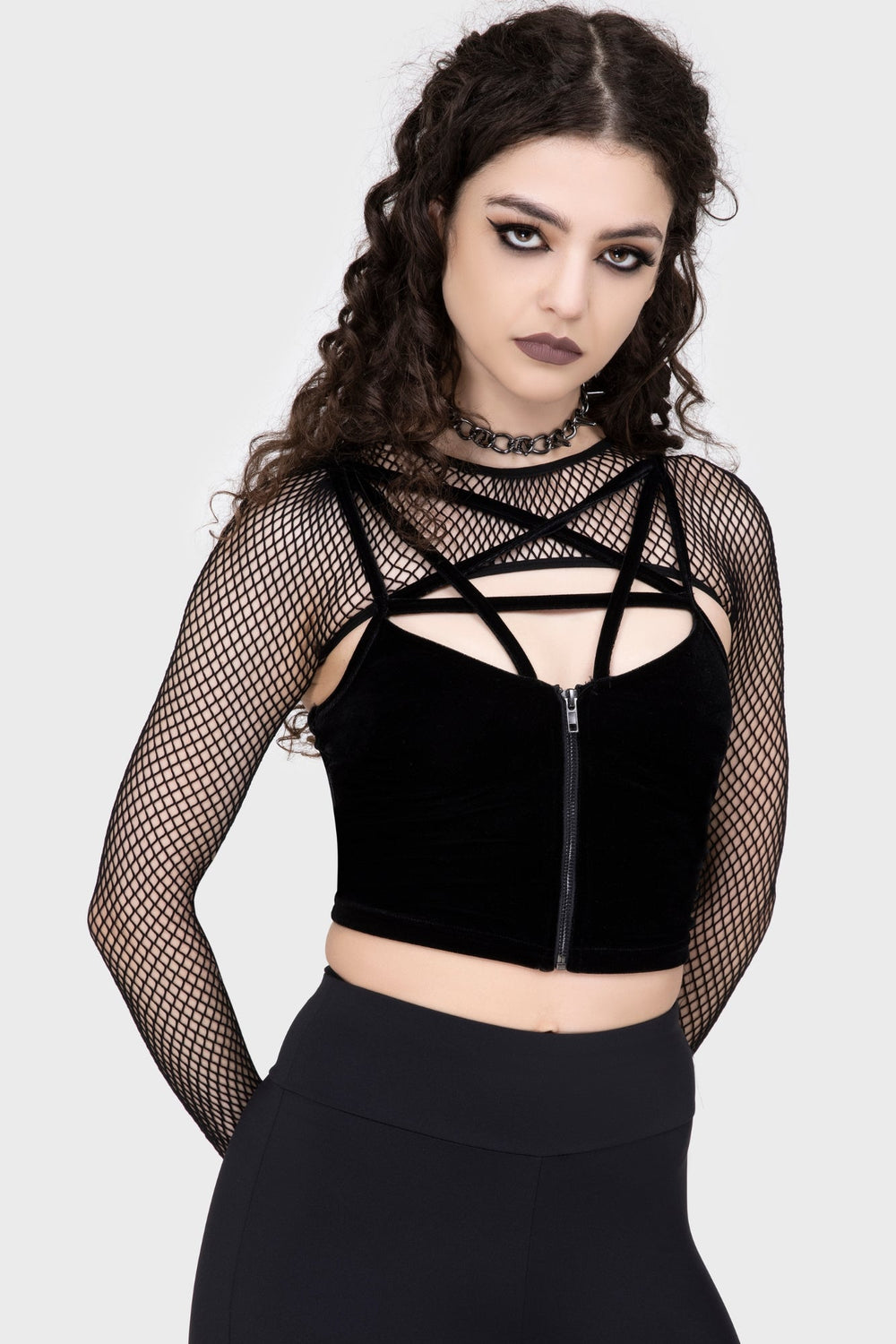 Bite Me Fishnet Bolero [B] Killstar