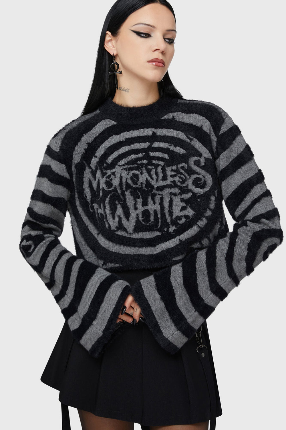 Voices Spiral Crop Sweater Killstar