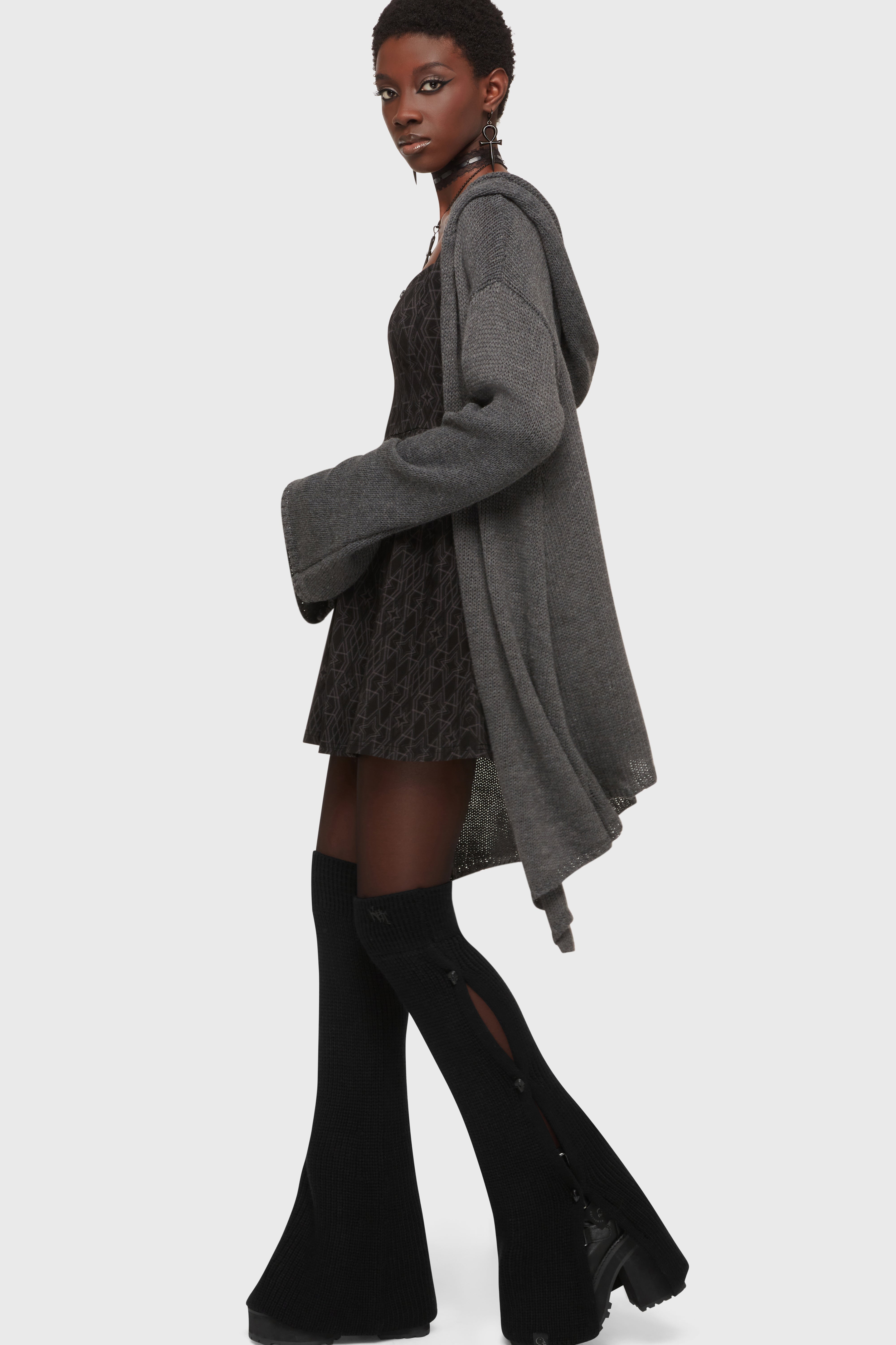 Forget Wishing Knit Cardigan [Grey] Killstar