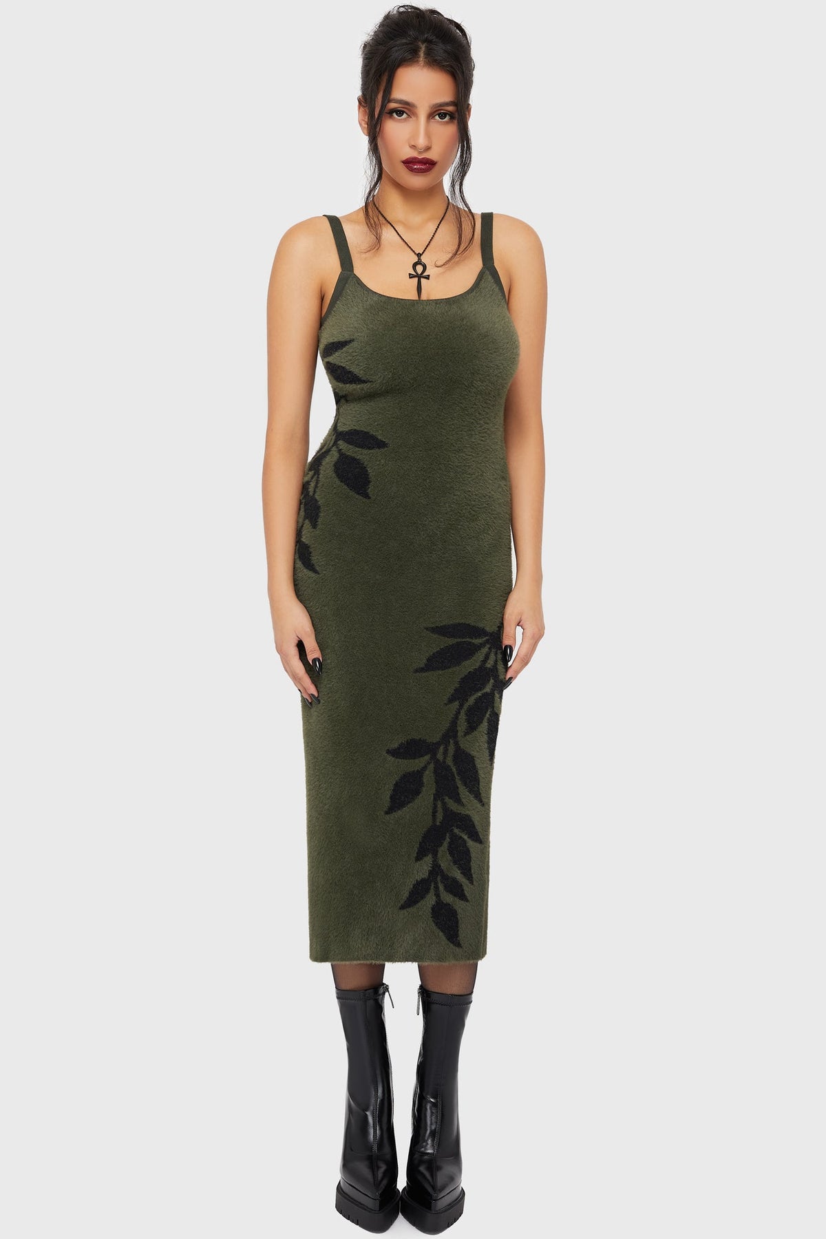 Grim Ferns Midi Dress Killstar