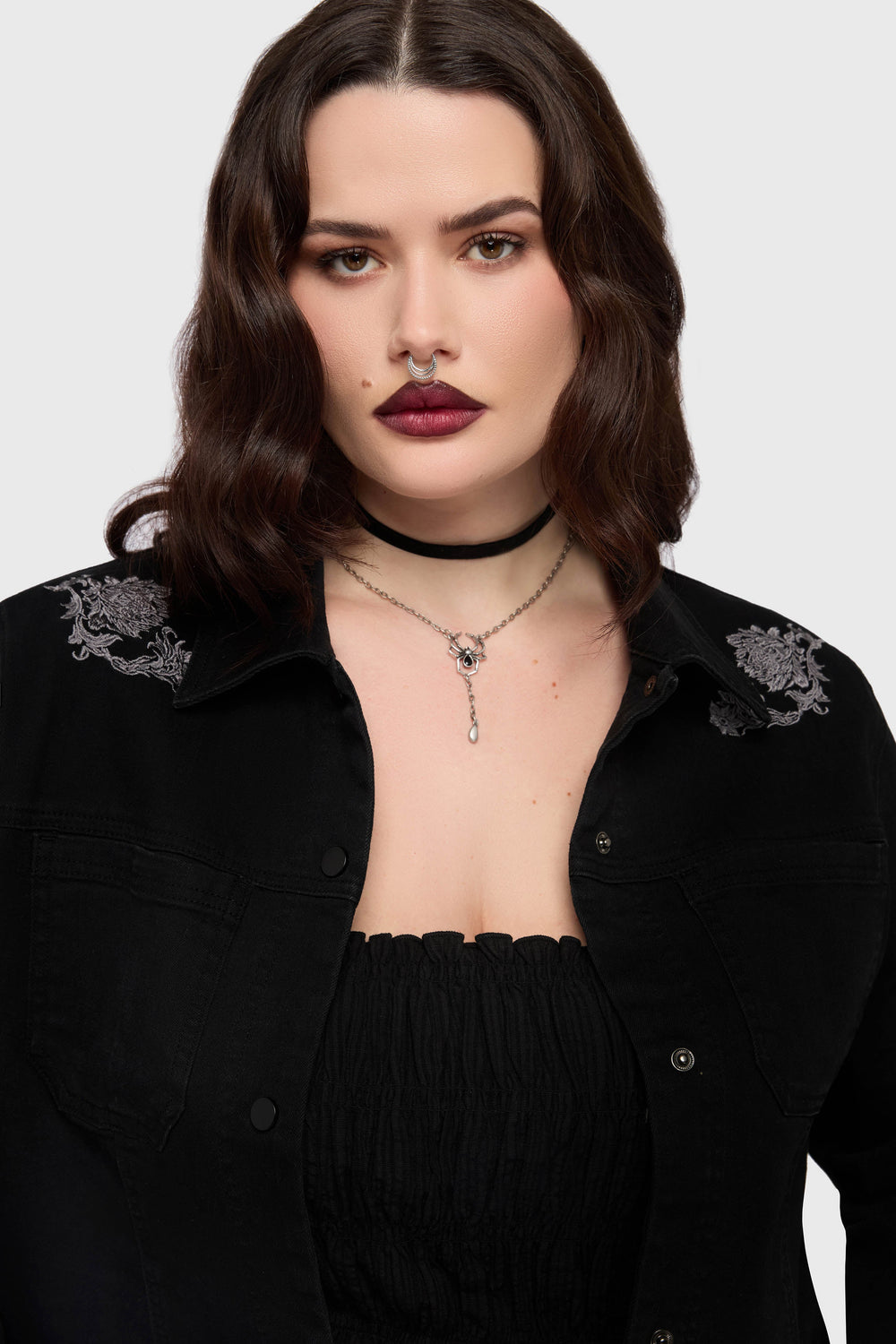 Gaia Adorned Embroidered Jacket Killstar